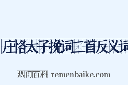 庄恪太子挽词二首反义词是什么意思的图片